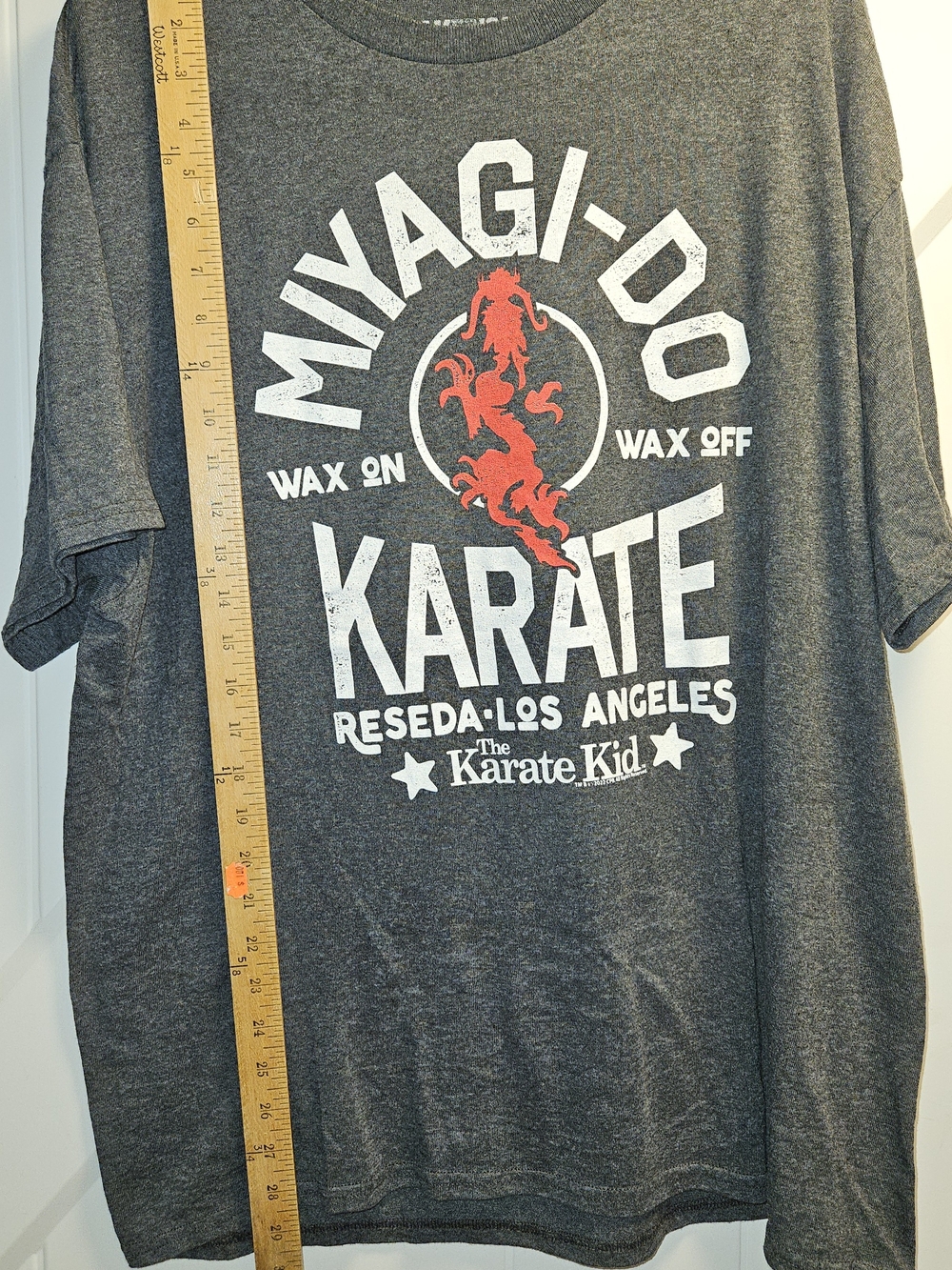 Miyagi-Do Karate Short Sleeve Graphic Tee - Gray with Red Accent